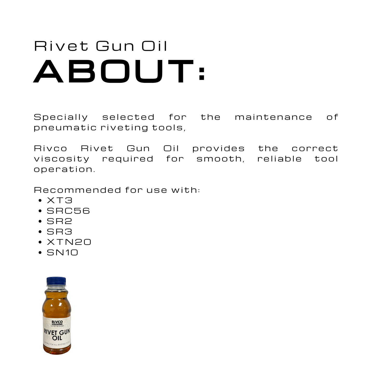 RIVET GUN OIL | Pneumatic Riveting Tools